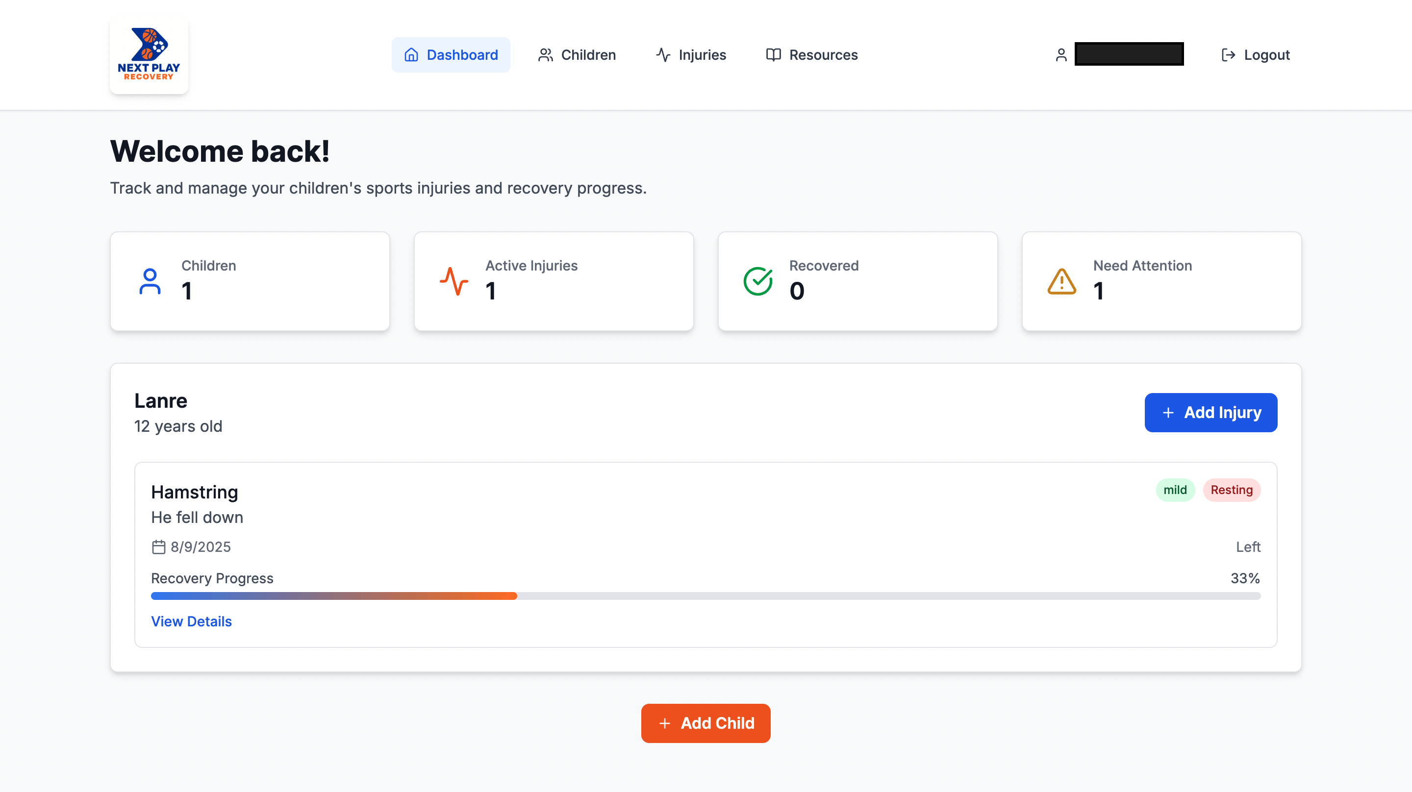 Next Play Recovery - Health Tech project
